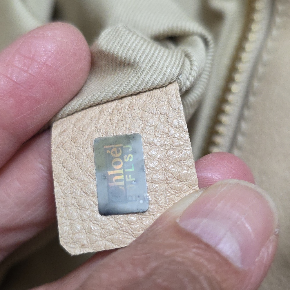 Chloe | Beige Pebblegrained Shoulder Bag - Picture 14 of 16